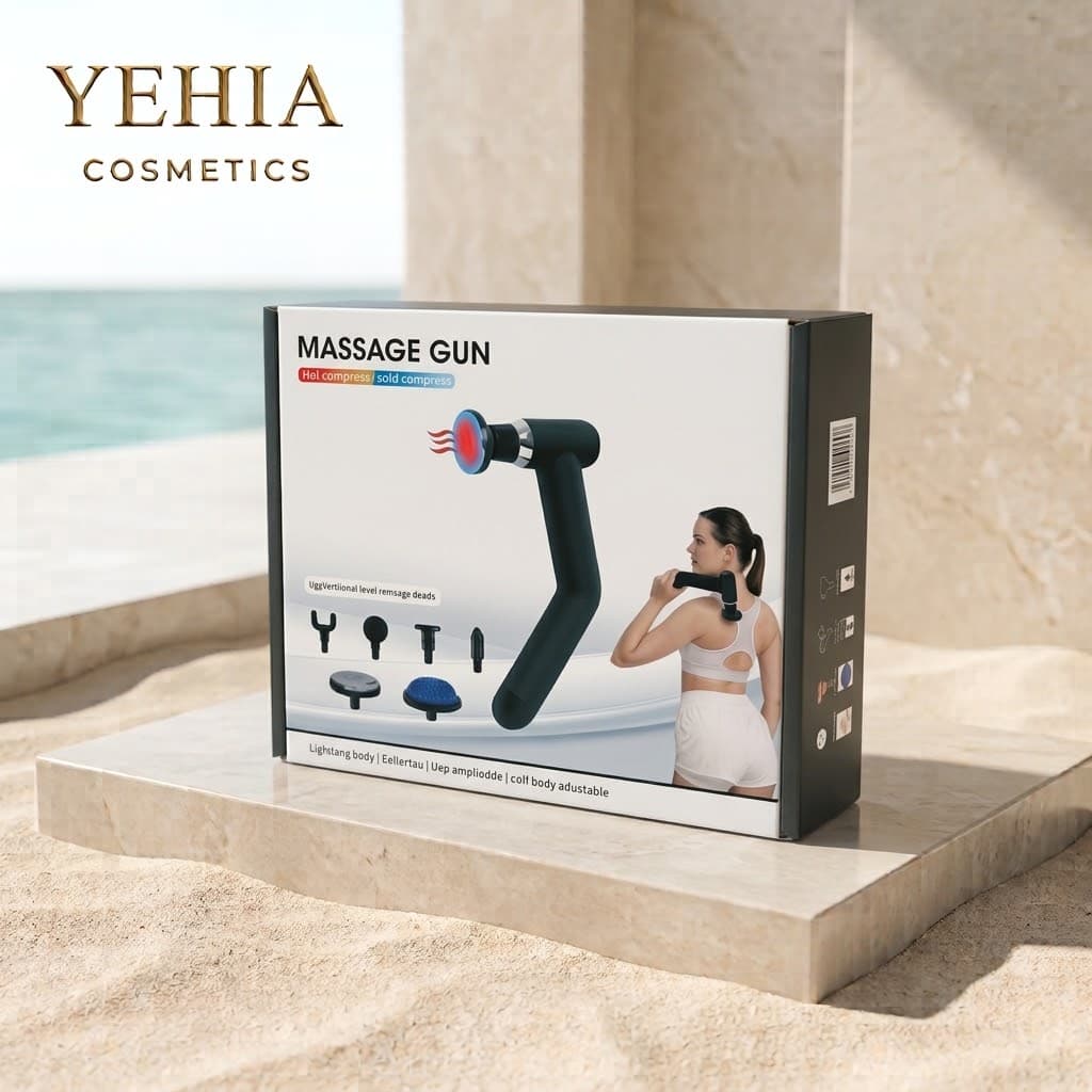 Deep Tissue Electric Massage Gun with Hot & Cold Compress Attachments